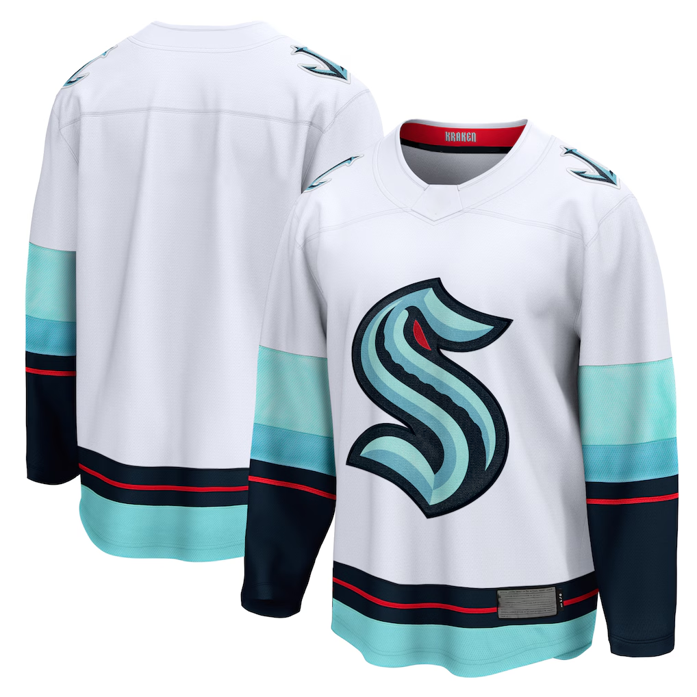 harde S.Kraken White Away Breakaway Jerseys