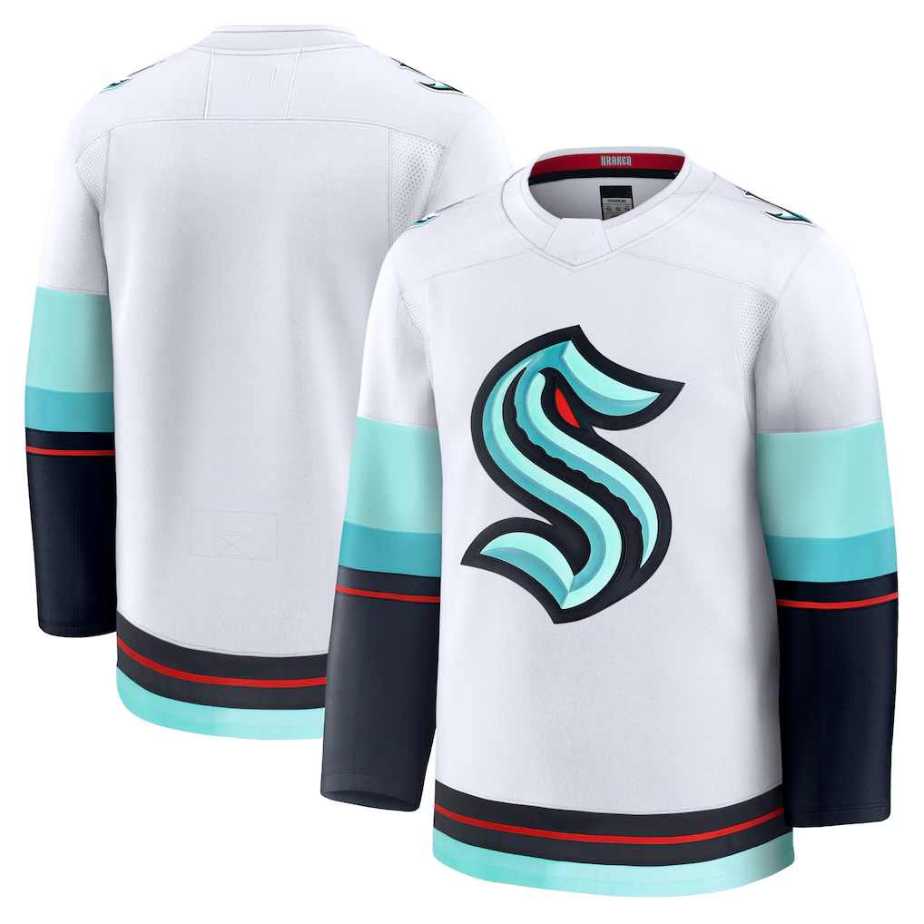 harde S.Kraken White Away Premium Jerseys