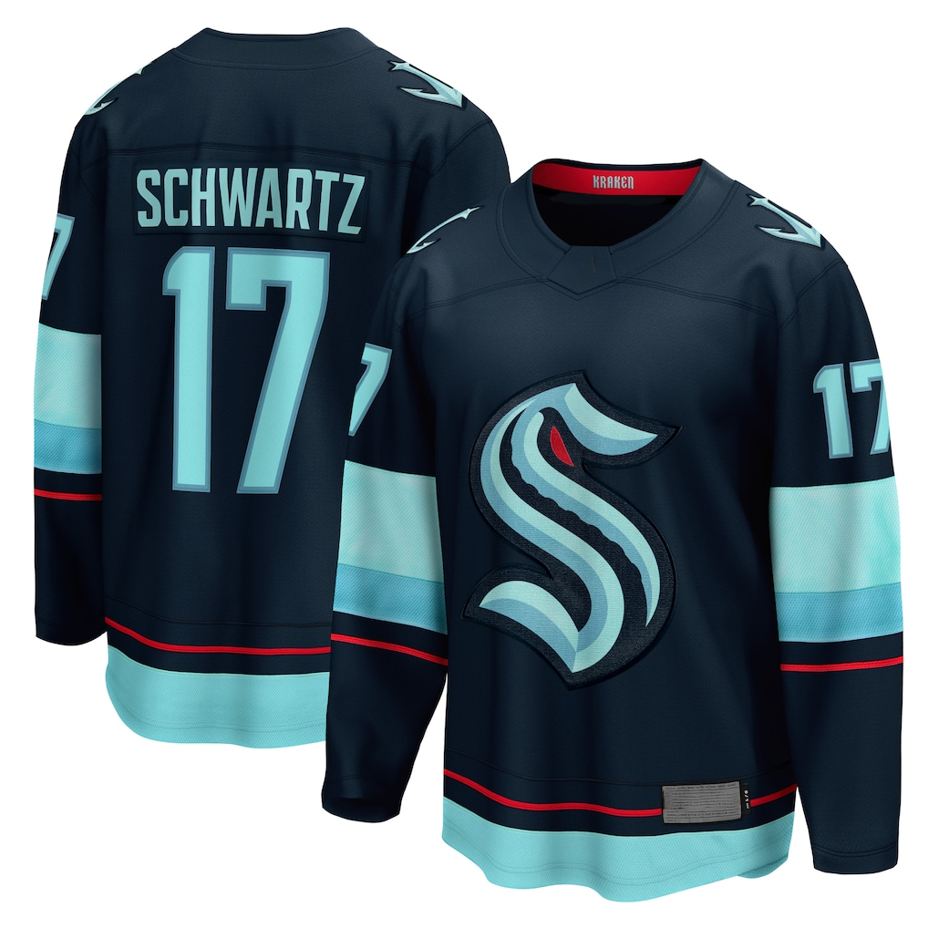 harde S.Kraken #17 Jaden Schwartz Navy Home Breakaway Player Jerseys