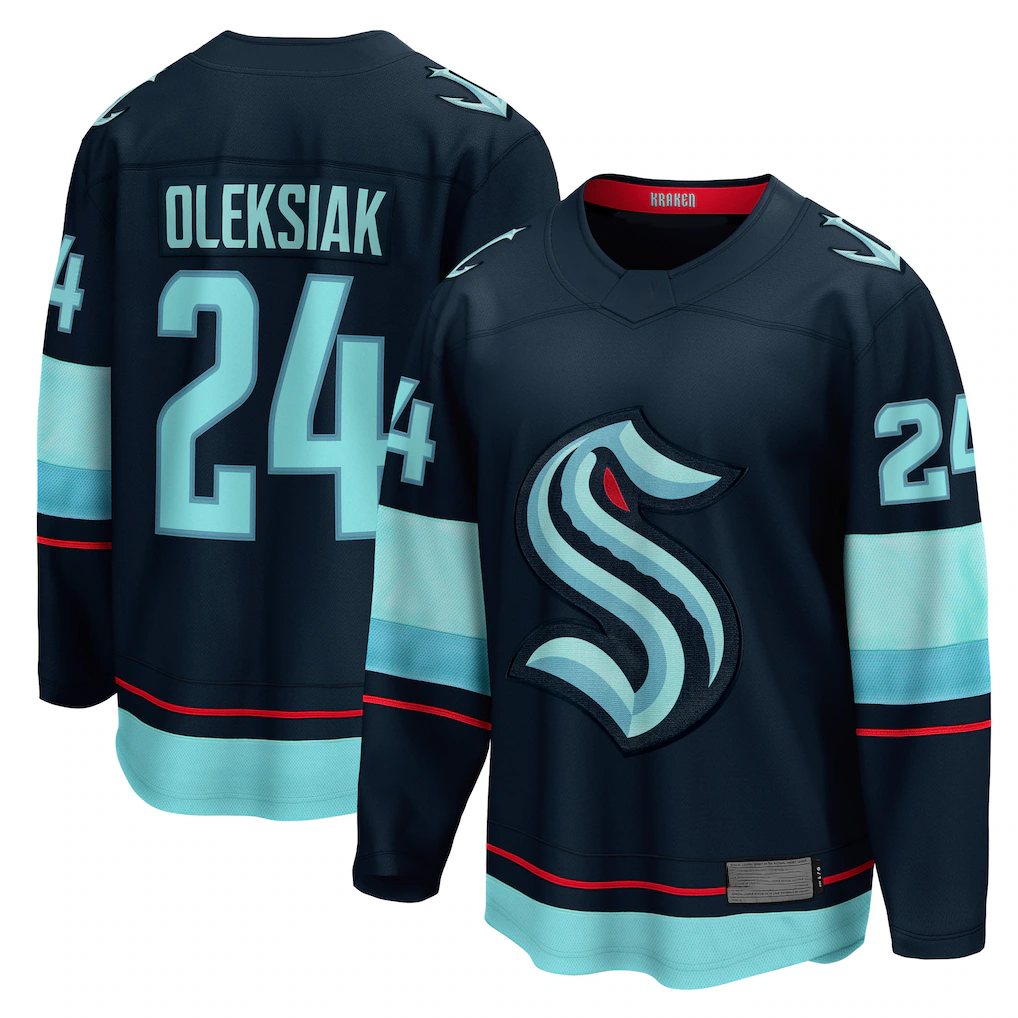 harde S.Kraken #24 Jamie Oleksiak Deep Sea Blue Home Breakaway Player Jerseys