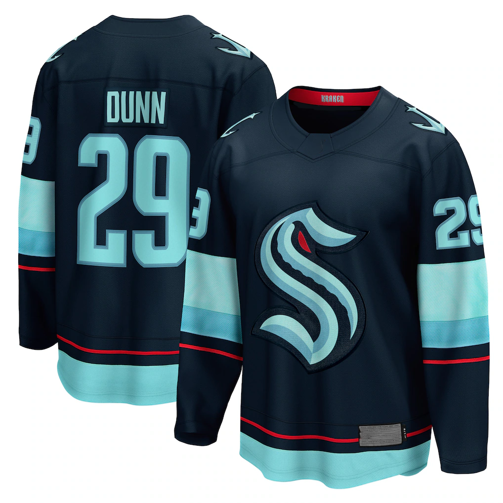 harde S.Kraken #29 Vince Dunn Deep Sea Blue Home Breakaway Player Jerseys
