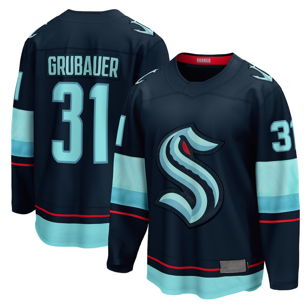 harde S.Kraken #31 Philipp Grubauer Navy Home Breakaway Player Jerseys