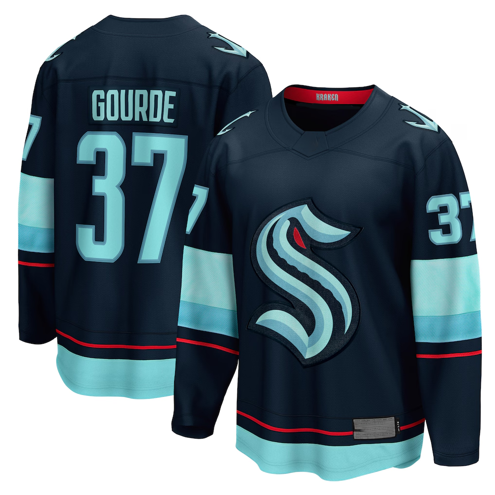 harde S.Kraken #37 Yanni Gourde Deep Sea Blue Home Breakaway Player Jerseys