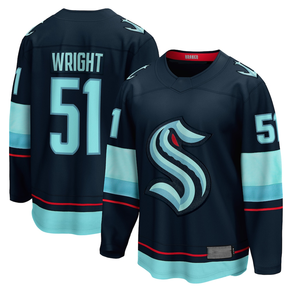 harde S.Kraken #51 Shane Wright Deep Sea Blue Home Breakaway Player Jerseys