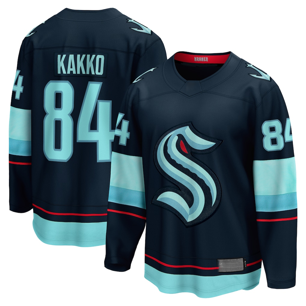 harde S.Kraken #84 Kaapo Kakko Deep Sea Blue Home Breakaway Player Jerseys