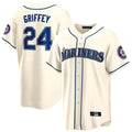 harde S.Mariners #24 Ken Griffey Jr Player Cream Cooperstown Home Limited Stitched Jerseys