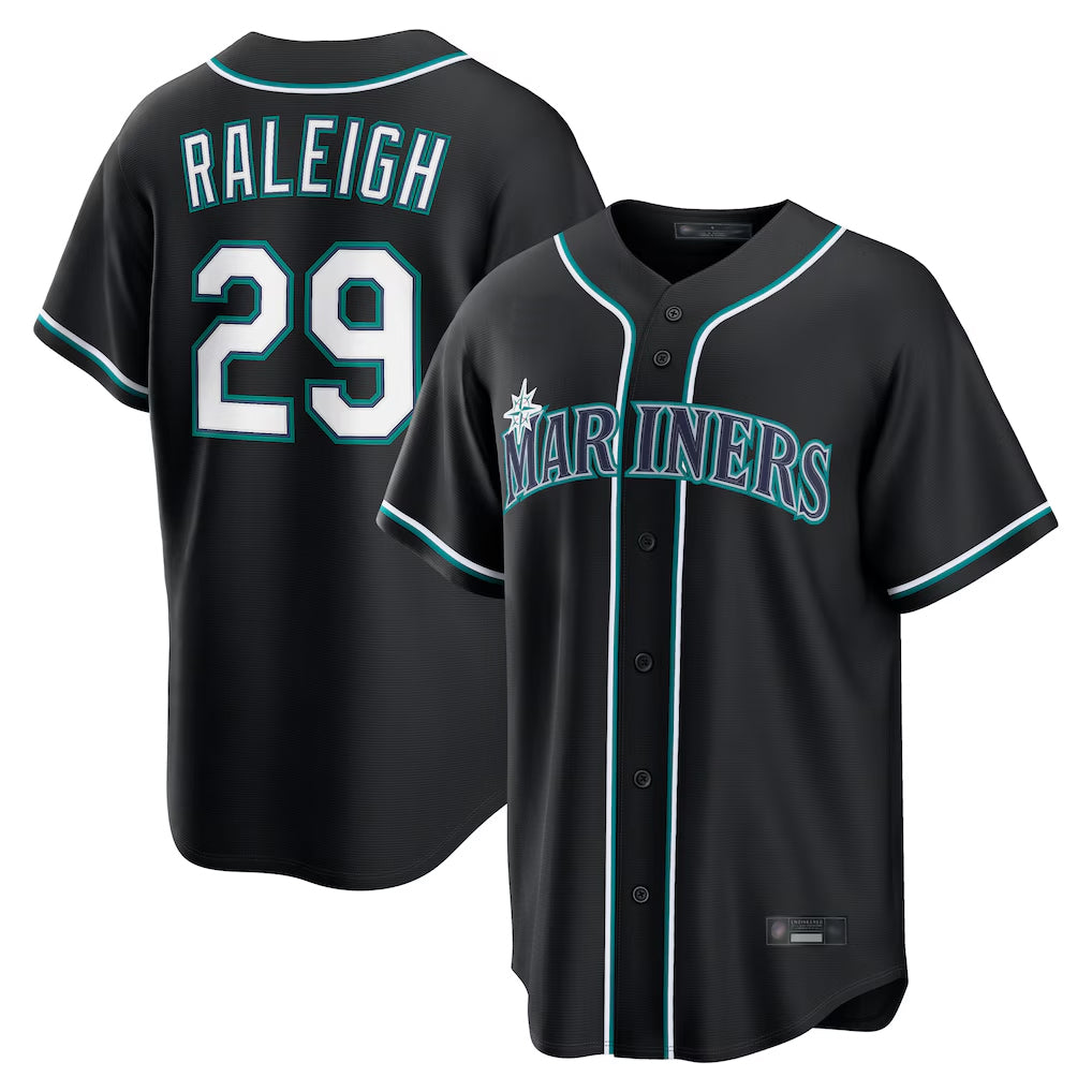 harde S.Mariners #29 Cal Raleigh Player Black Fashion Home Limited Stitched Jerseys