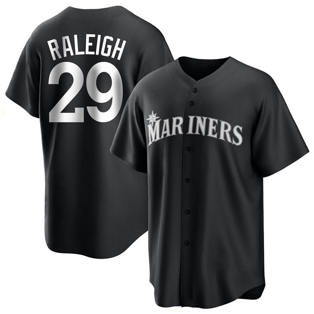harde S.Mariners #29 Cal Raleigh Player Black Home Limited Stitched Jerseys