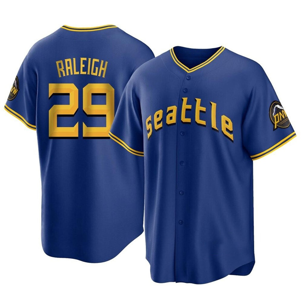 harde S.Mariners #29 Cal Raleigh Player Royal City Connect Home Game Stitched Jerseys