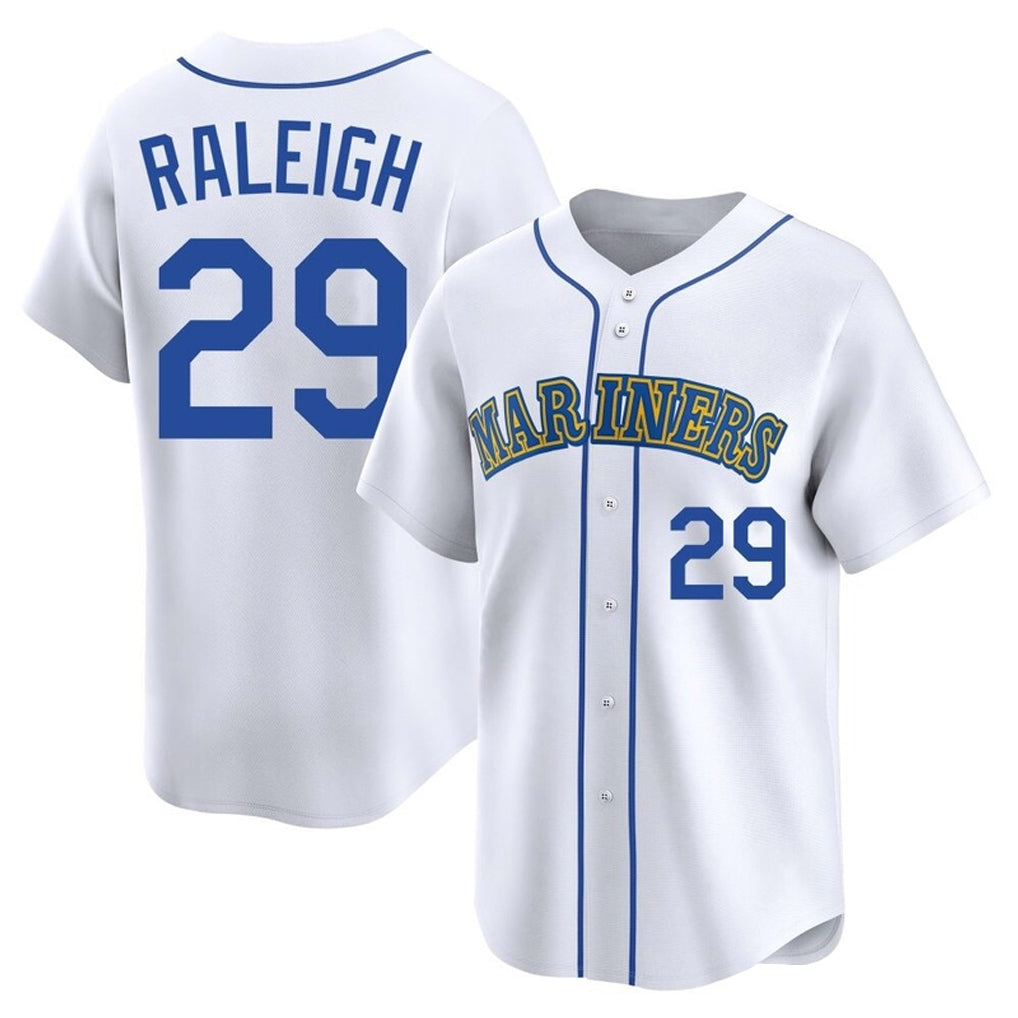 harde S.Mariners #29 Cal Raleigh Player White Pitch Fashion Game Stitched Jerseys