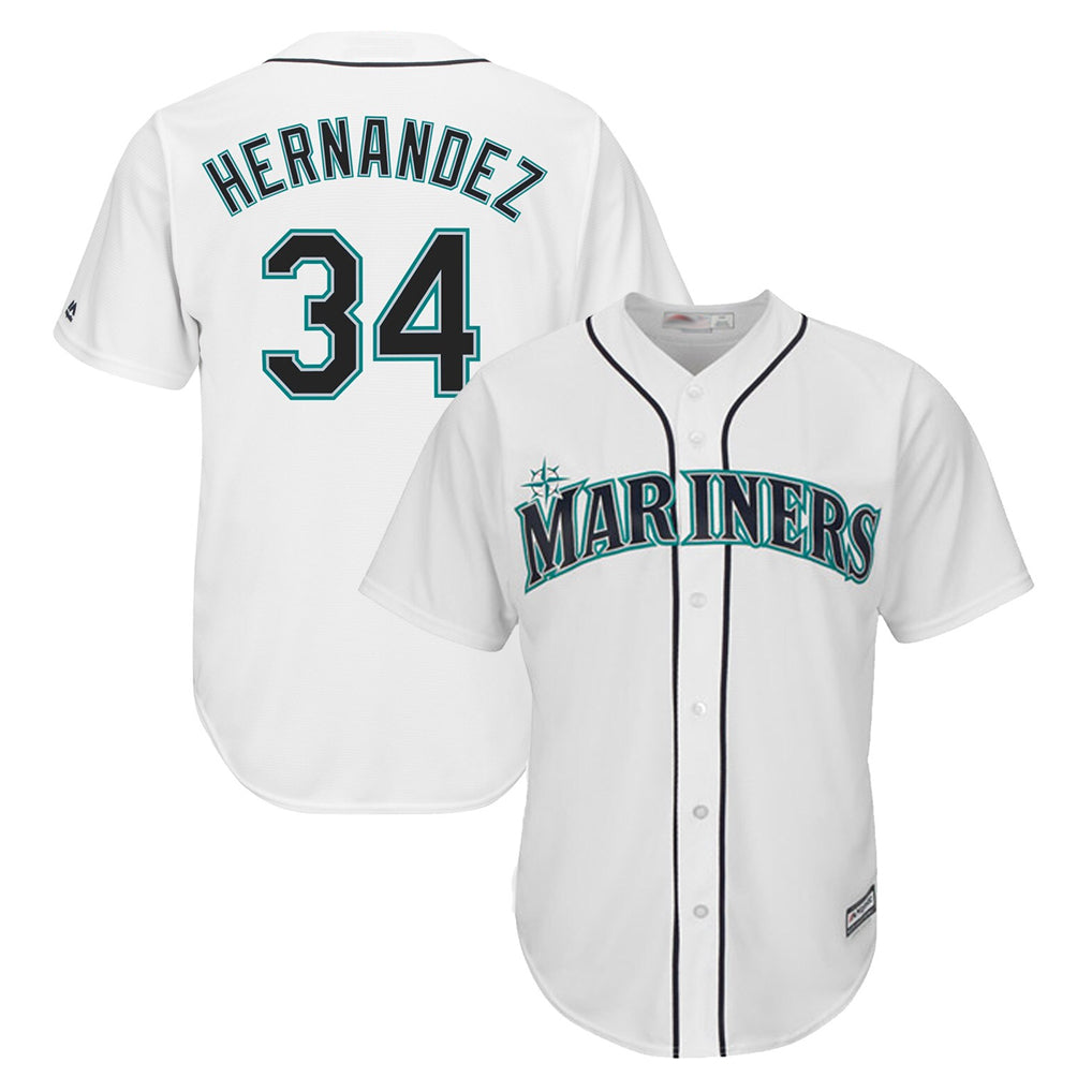 harde S.Mariners #34 Felix Hernandez Player White Majestic Home Cool Base Limited Stitched Jerseys