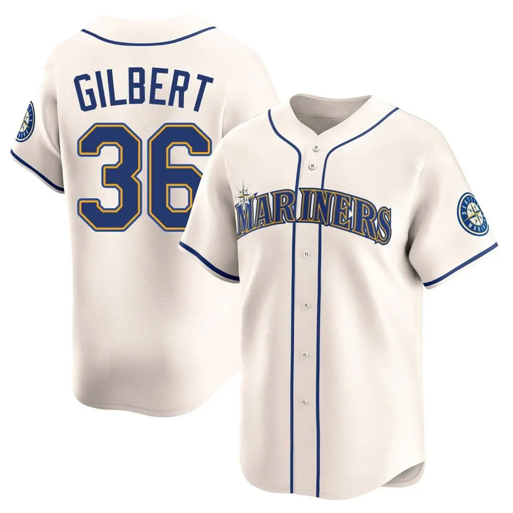 harde S.Mariners #36 Logan Gilbert Player Cream Home Limited Stitched Jerseys