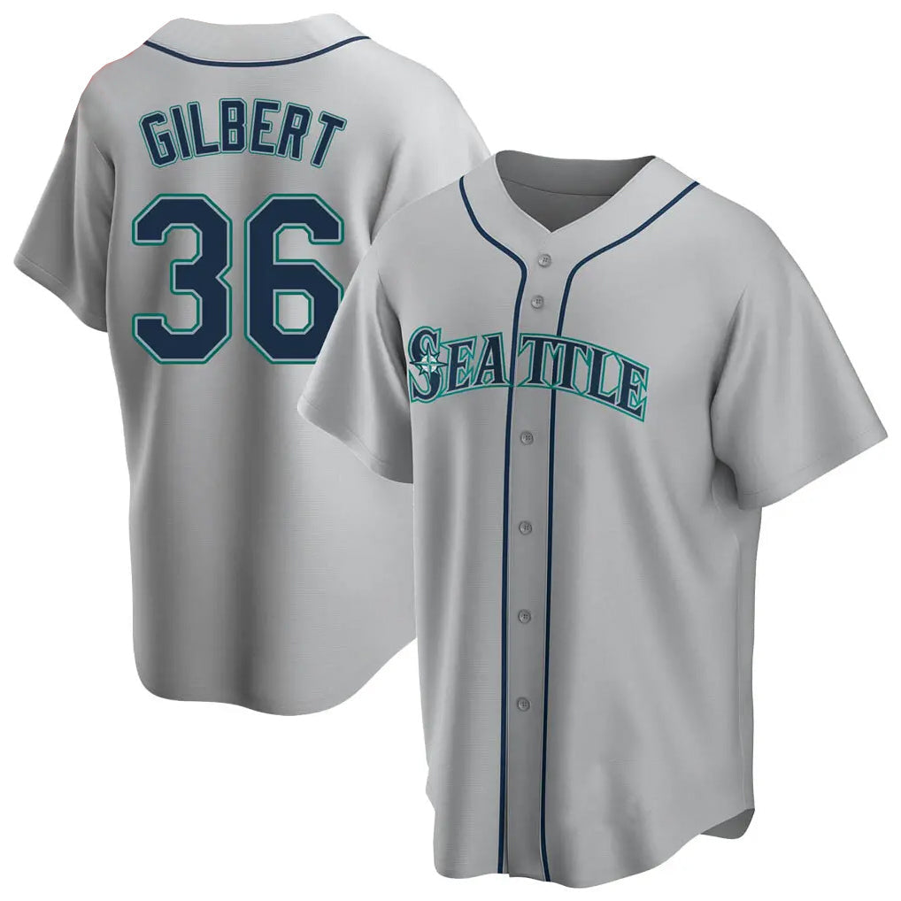 harde S.Mariners #36 Logan Gilbert Player Gray Home Game Stitched Jerseys