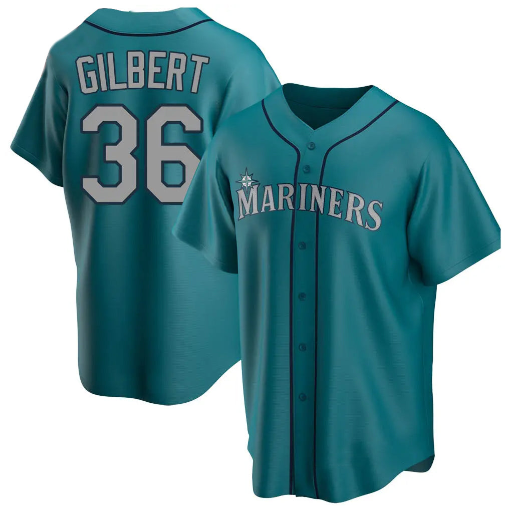 harde S.Mariners #36 Logan Gilbert Player Teal Home Game Stitched Jerseys