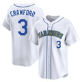 harde S.Mariners #3 J.P. Crawford Player White Pitch Fashion Game Stitched Jerseys