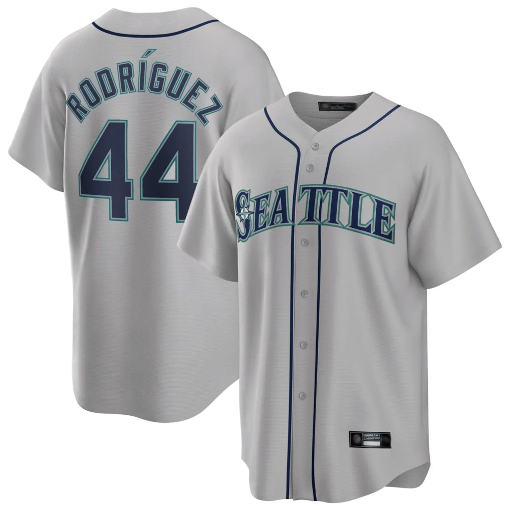 harde S.Mariners #44 Julio Rodriguez Player Gray Home Game Stitched Jerseys