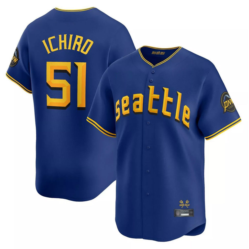 harde S.Mariners #51 Ichiro Suzuki Player Royal City Connect Home Limited Stitched Jerseys