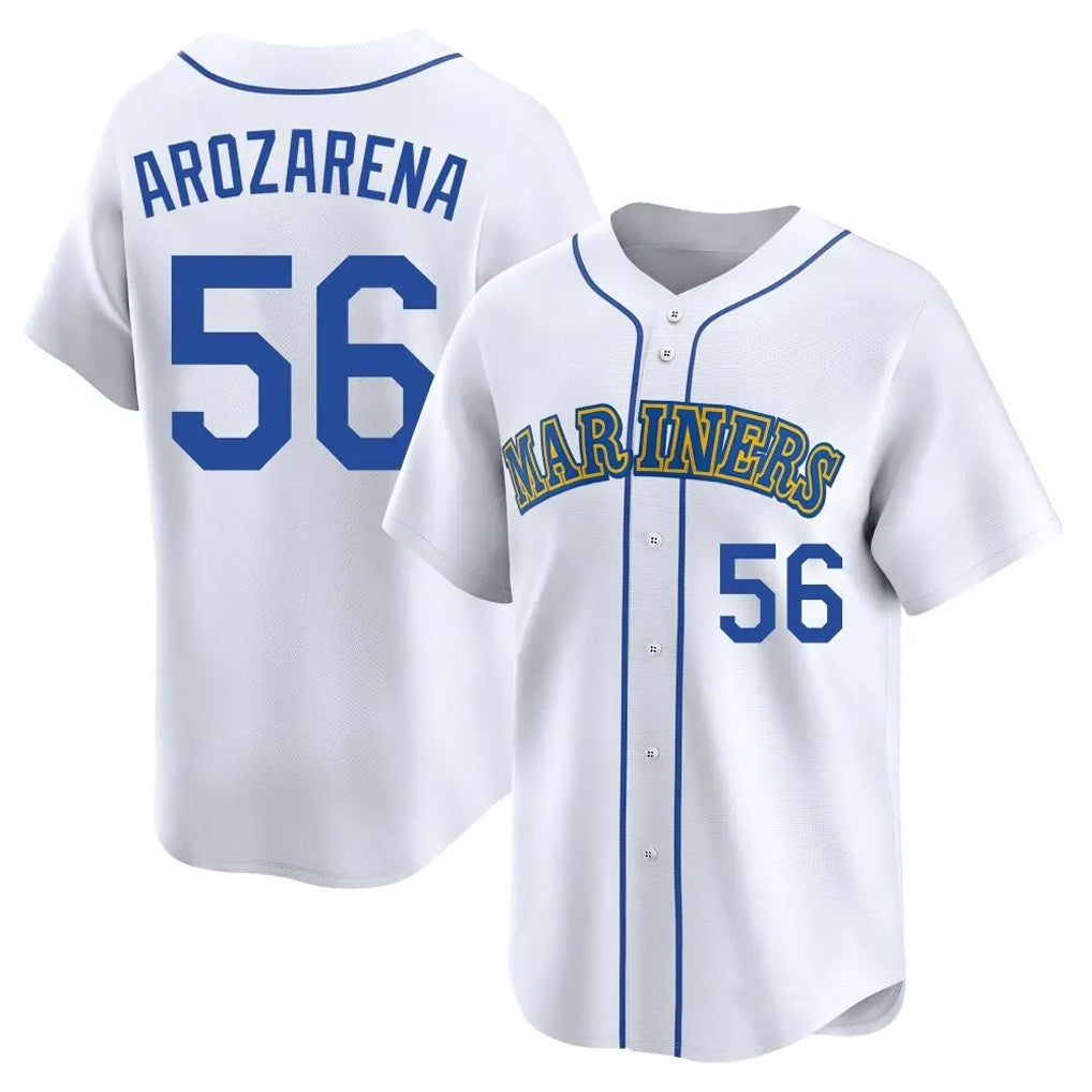 harde S.Mariners #56 Randy Arozarena Player White Pitch Fashion Game Stitched Jerseys
