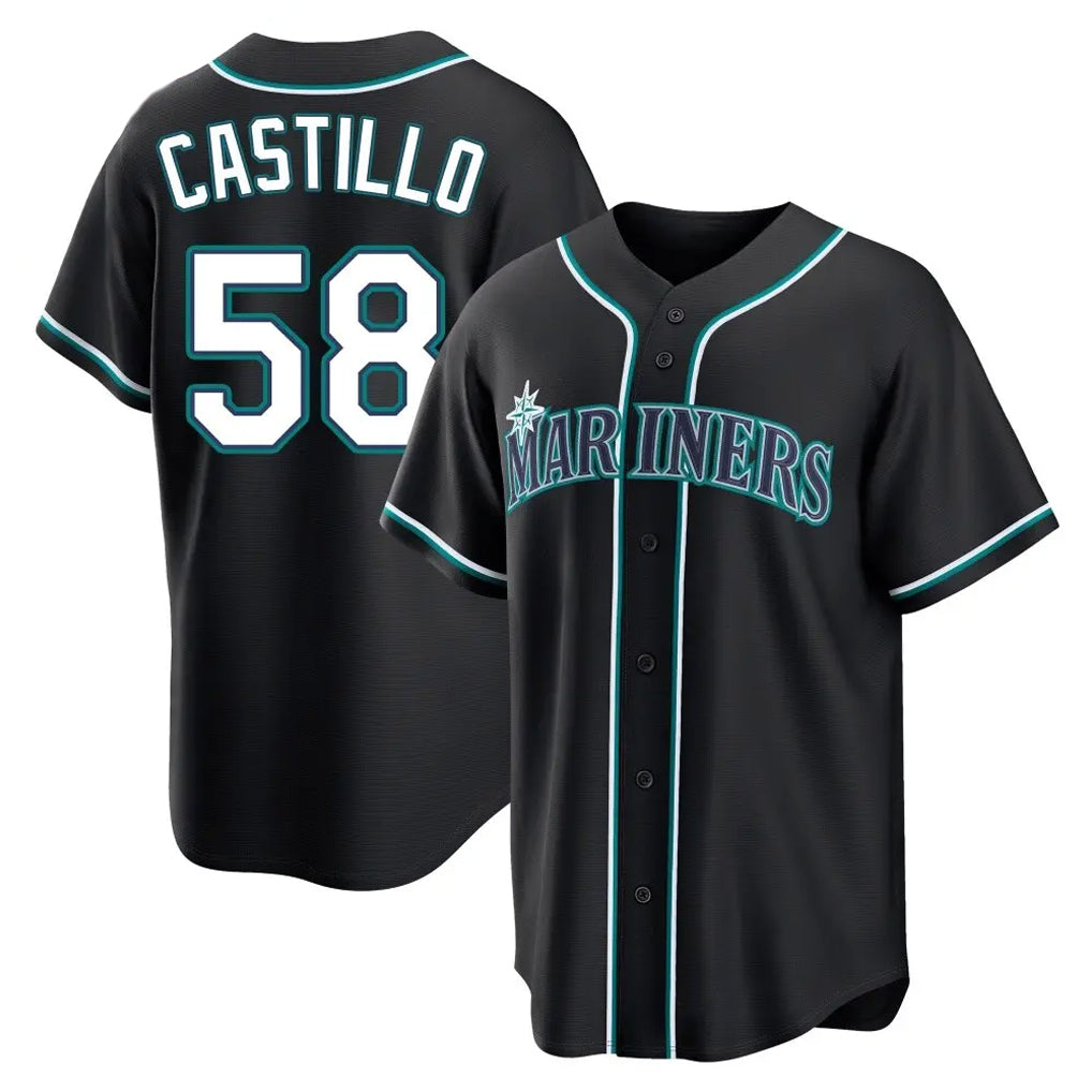 harde S.Mariners #58 Luis Castillo Player Black Fashion Home Limited Stitched Jerseys