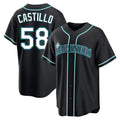 harde S.Mariners #58 Luis Castillo Player Black Fashion Home Limited Stitched Jerseys