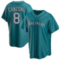 harde S.Mariners #8 Dominic Canzone Player Teal Home Game Stitched Jerseys