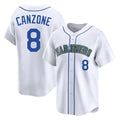 harde S.Mariners #8 Dominic Canzone Player White Pitch Fashion Game Stitched Jerseys