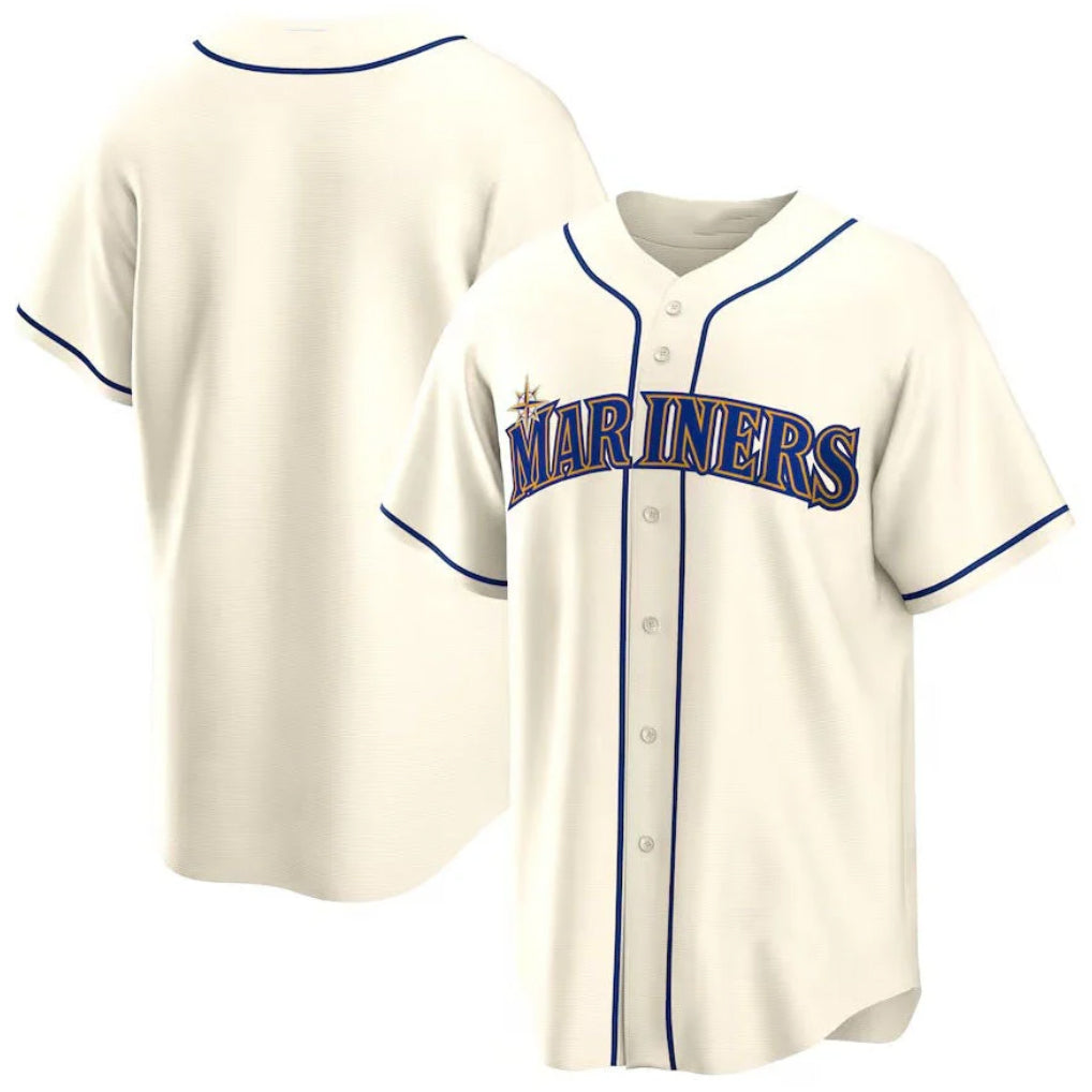 harde S.Mariners Blank Player Cream Home Game Stitched Jerseys
