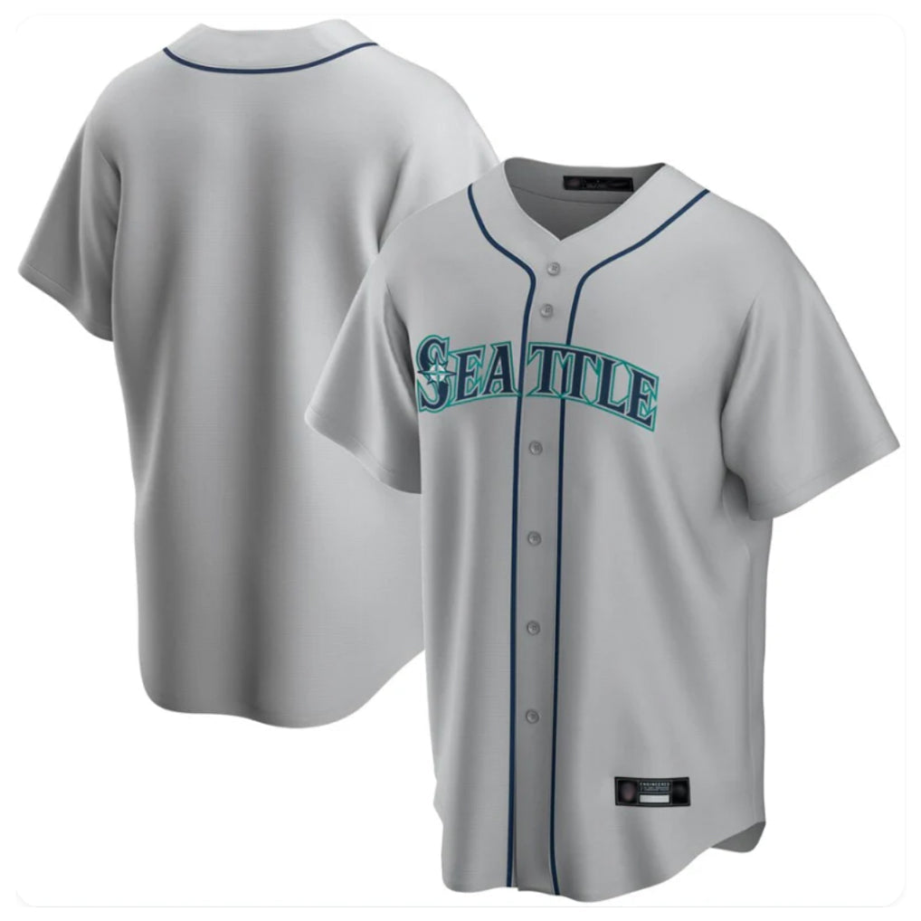 harde S.Mariners Blank Player Gray Home Game Stitched Jerseys