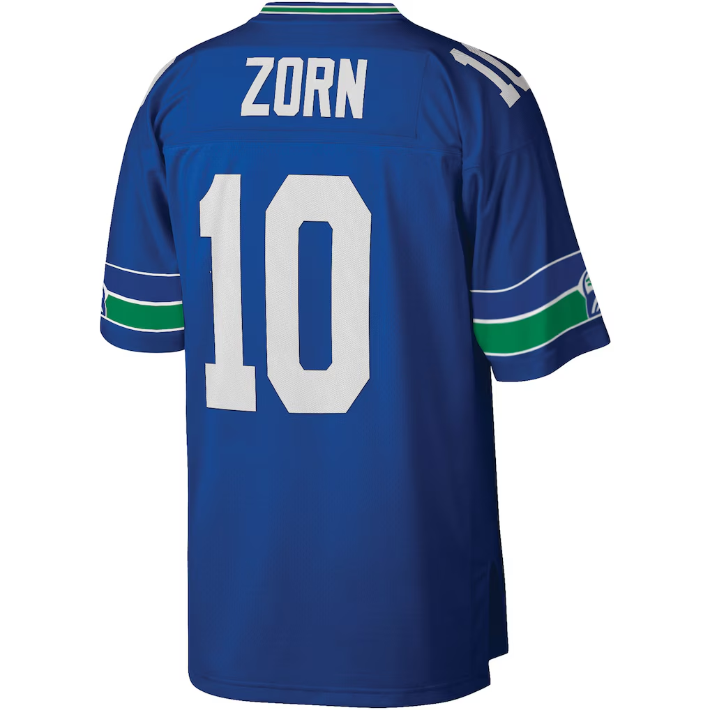 harde S.Seahawks #10 Jim Zorn Mitchell & Ness Royal Legacy Replica Jersey