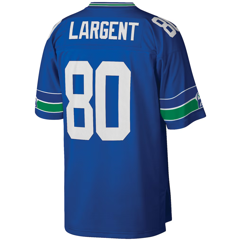 harde S.Seahawks #80 Steve Largent Mitchell & Ness Royal Big & Tall 1985 Retired Player Replica Jersey