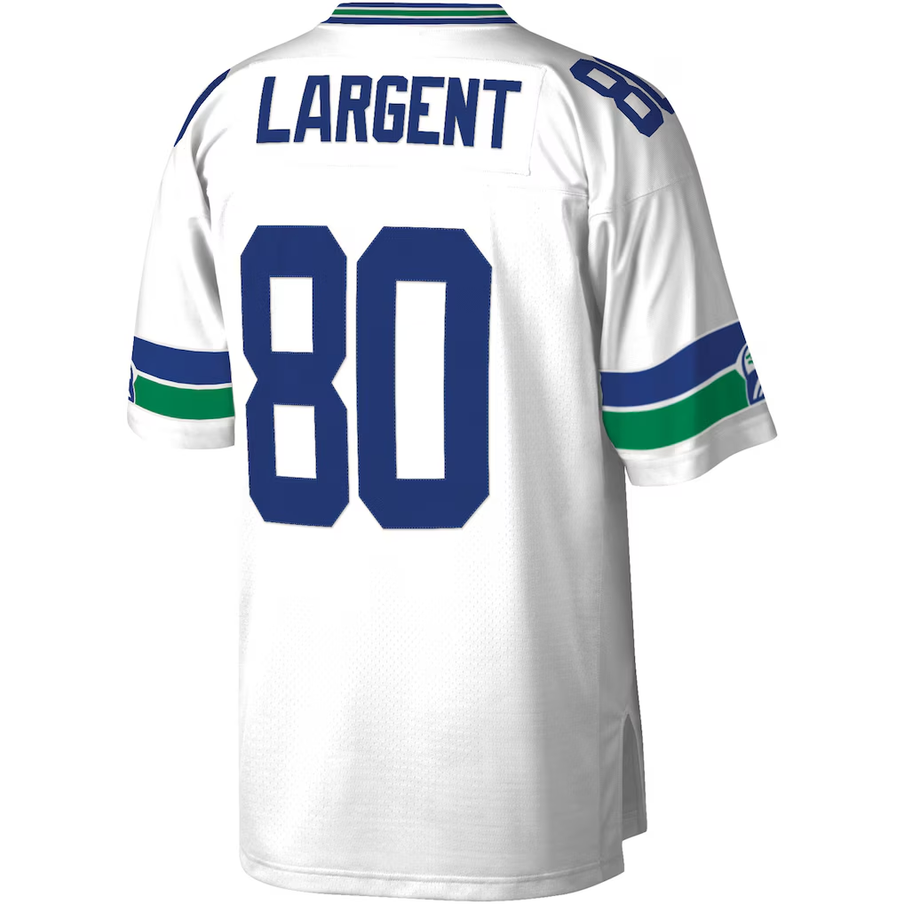 harde S.Seahawks #80 Steve Largent Mitchell & Ness White Legacy Replica Jersey