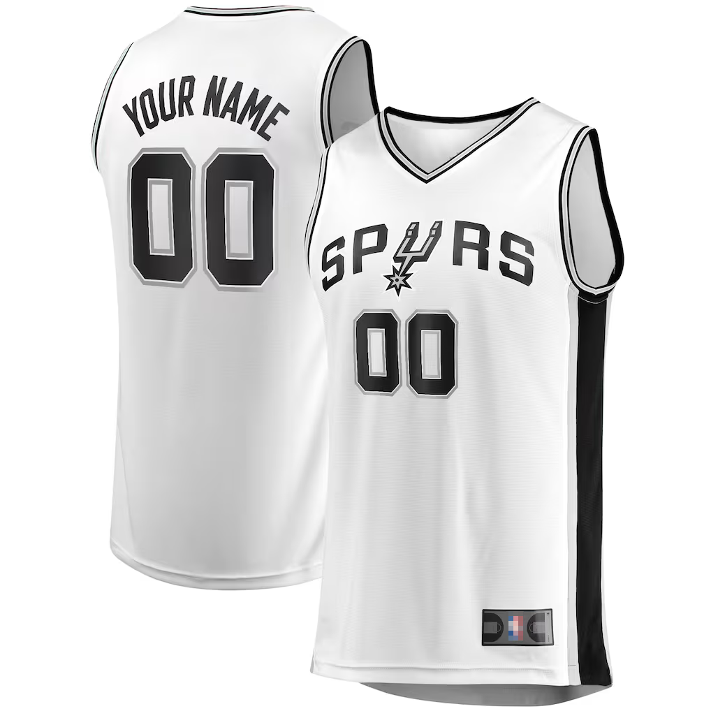 harde SA.Spurs Fanatics White Fast Break Custom Replica Jerseys - Association Edition