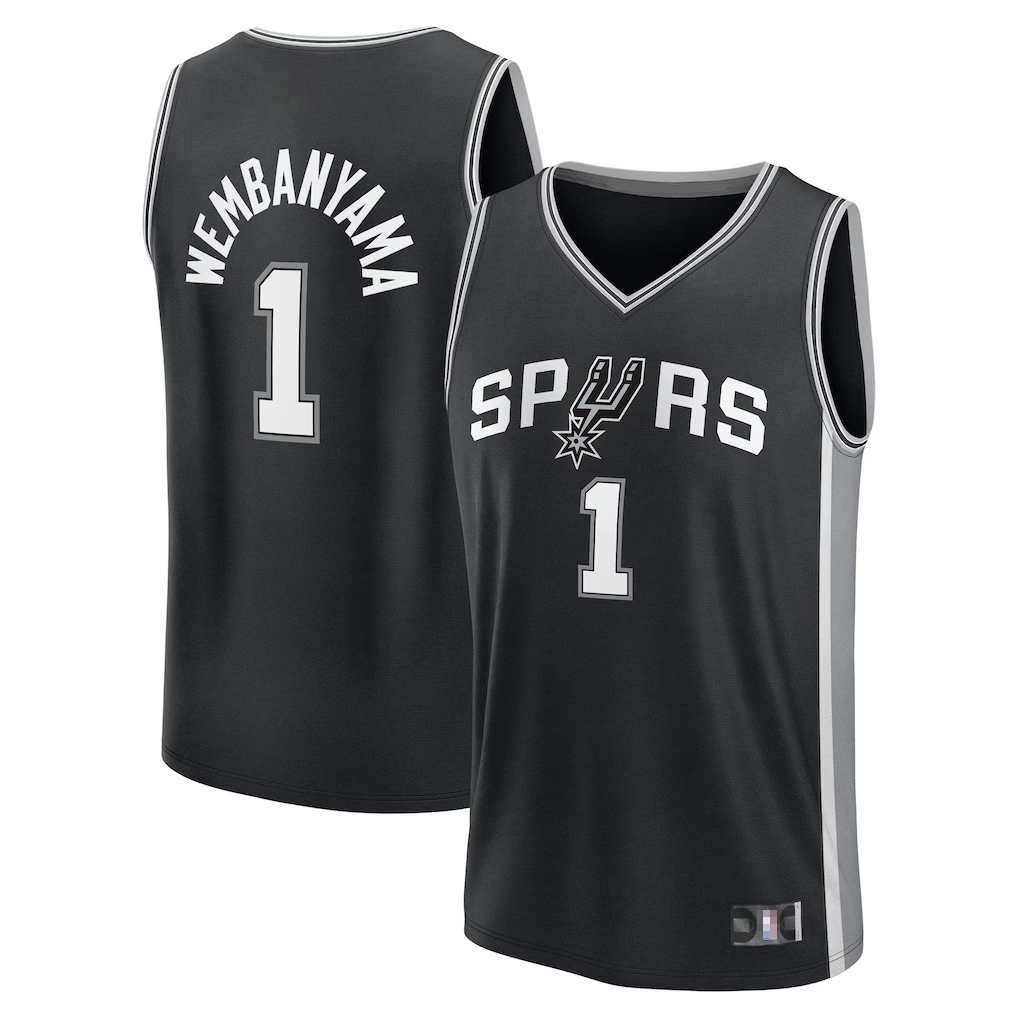 harde SA.Spurs #1 Victor Wembanyama Black Swingman Jerseys - Icon Edition