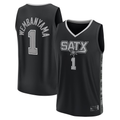 harde SA.Spurs #1 Victor Wembanyama Fanatics Black Fast Break Player Jerseys - Statement Edition