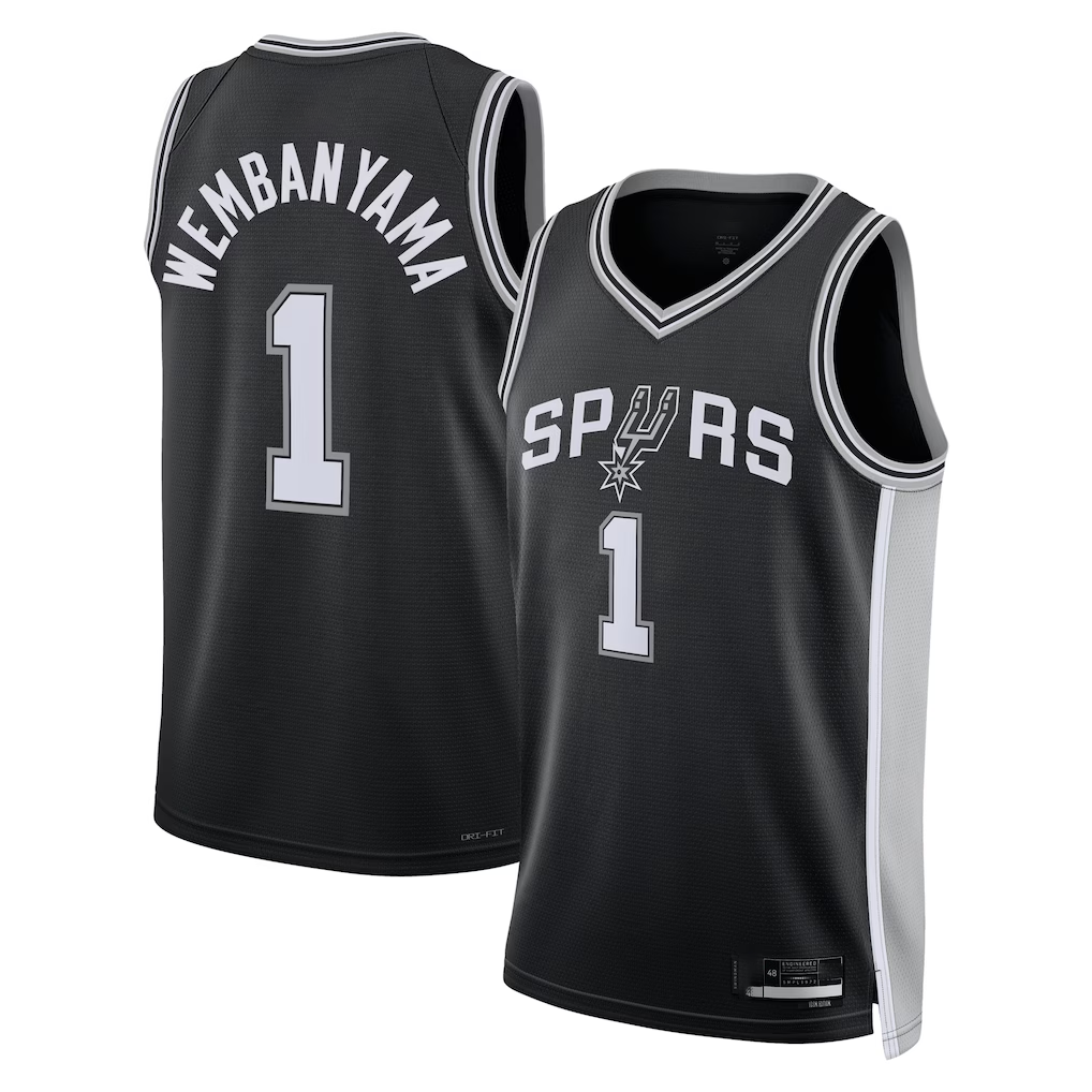 harde SA.Spurs #1 Victor Wembanyama Fanatics Black Fast Break Replica Player Jerseys - Icon Edition