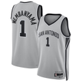 harde SA.Spurs #1 Victor Wembanyama Silver Swingman Jerseys - Statement Edition