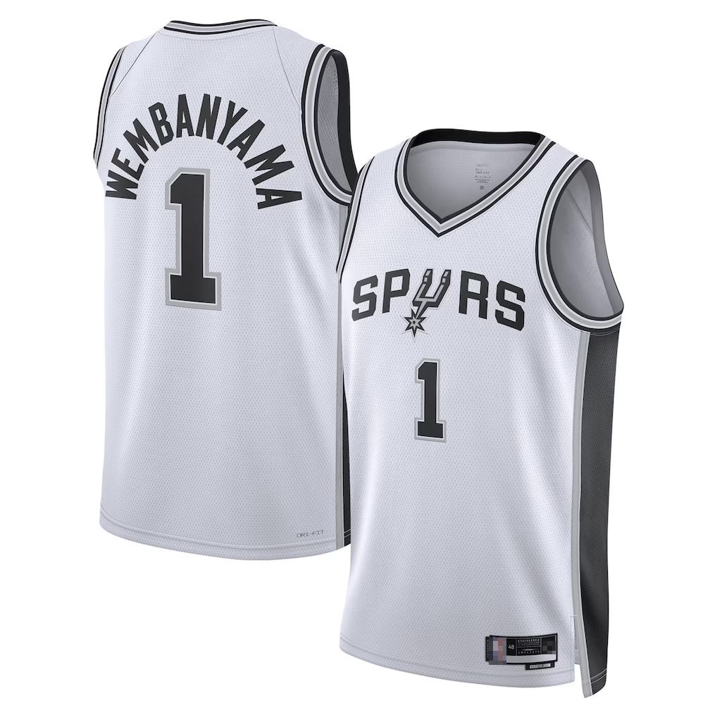 harde SA.Spurs #1 Victor Wembanyama White Swingman Jerseys - Association Edition