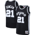 harde SA.Spurs #21 Tim Duncan Mitchell & Ness Black 1998-1999 Big & Tall Hardwood Classics Swingman Jerseys