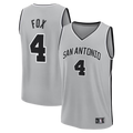 harde SA.Spurs #4 De'Aaron Fox Fanatics Silver Fast Break Jerseys - Statement Edition