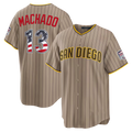 harde SD.Padres #13 Manny Machado Sand USA 250 Fourth of July Alternate Stadium Jersey