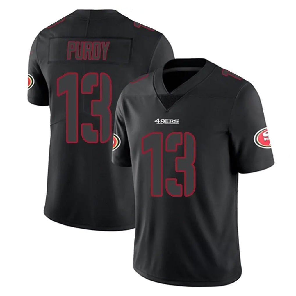 harde SF.49ers #13 Brock Purdy Player Black Impact Limited Home Game Stitched Jerseys