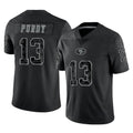 harde SF.49ers #13 Brock Purdy Player Black Limited Reflective Home Game Stitched Jerseys