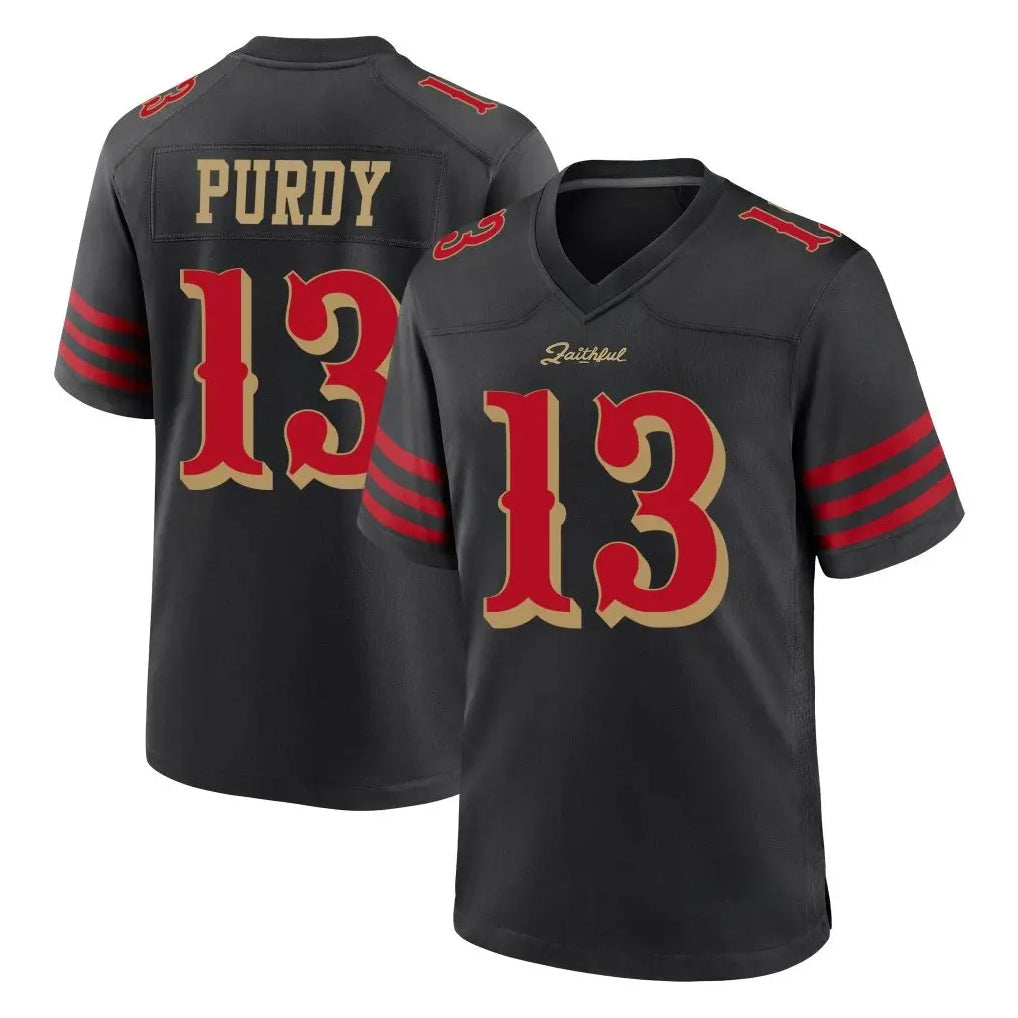 harde SF.49ers #13 Brock Purdy Player Black Rivalries Collection Home Game Stitched Jerseys
