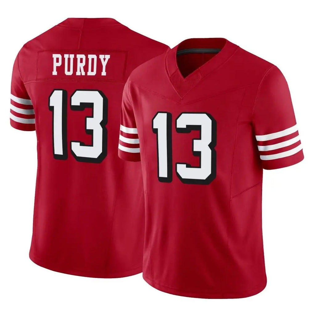 harde SF.49ers #13 Brock Purdy Player Red Limited Alternate Vapor F.U.S.E. Home Game Stitched Jerseys