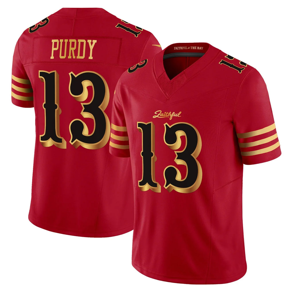 harde SF.49ers #13 Brock Purdy Player Red Rivalries Vapor Limited Home Game Stitched Jerseys