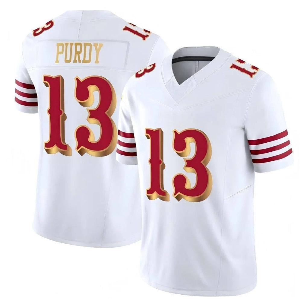 harde SF.49ers #13 Brock Purdy Player White 2025 Rivalries Collection Game Limited Stitched Jerseys