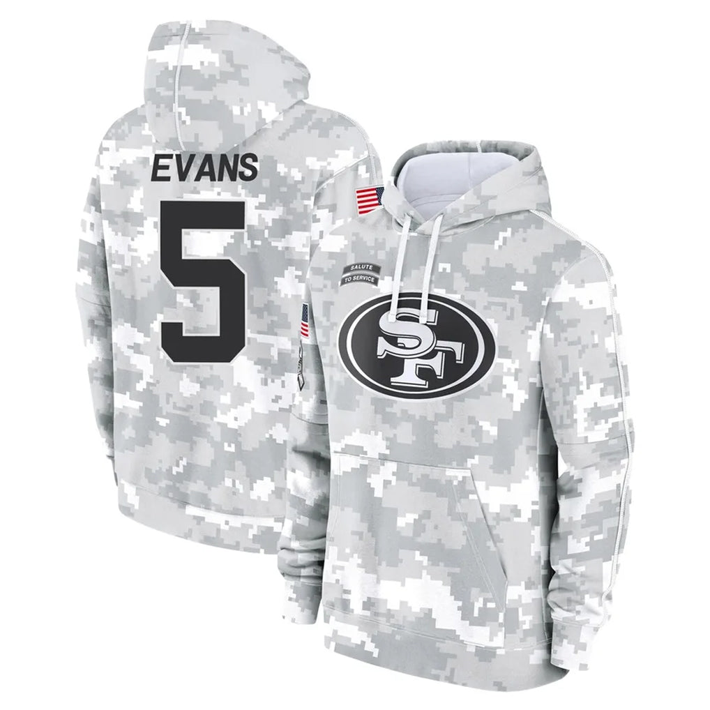 harde SF.49ers #5 Mike Evans Player Arctic Camo Limited Salute to Service Pullover Hoodies Game Stitched Jerseys