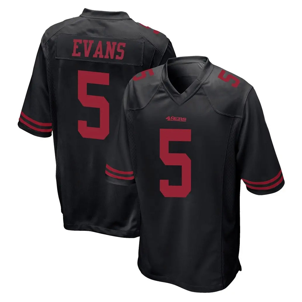 harde SF.49ers #5 Mike Evans Player Black Alternate Home Game Stitched Jerseys