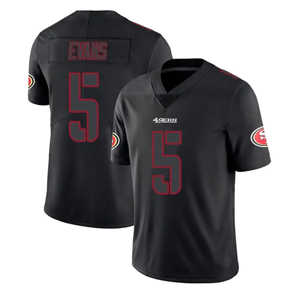 harde SF.49ers #5 Mike Evans Player Black Impact Limited Home Game Stitched Jerseys