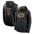 harde SF.49ers #5 Mike Evans Player Black Salute to Service Sideline Performance Pullover Hoodies Home Game Stitched Jerseys